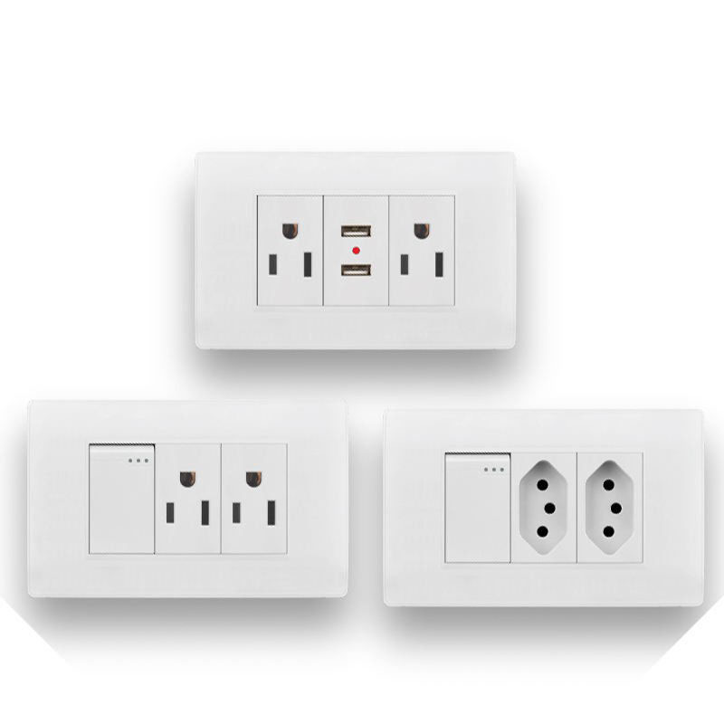 Home Smart Plug Socket Us Wall Outlet Socket and 118 Wall Switch Push Button Switches