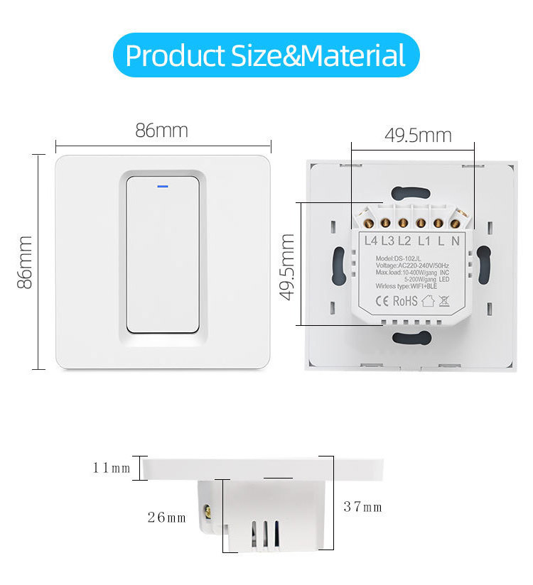 Factory Direct Sell Universal Electric Wall Button Switch Boards Smart Light Switch Wifi