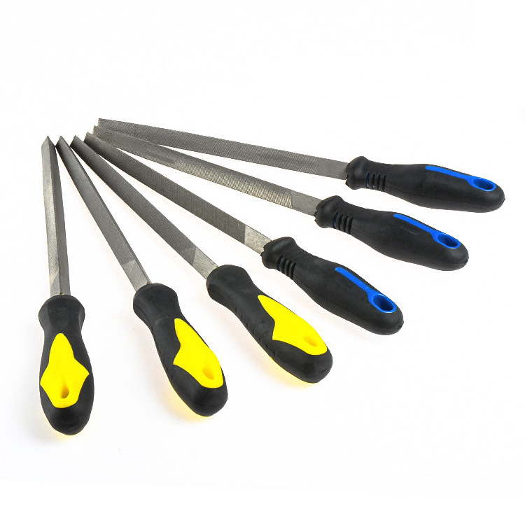 Hot Selling 6/8/10 Inch High Carbon Steel File Set Heavy Double Fine Tooth Triangular File