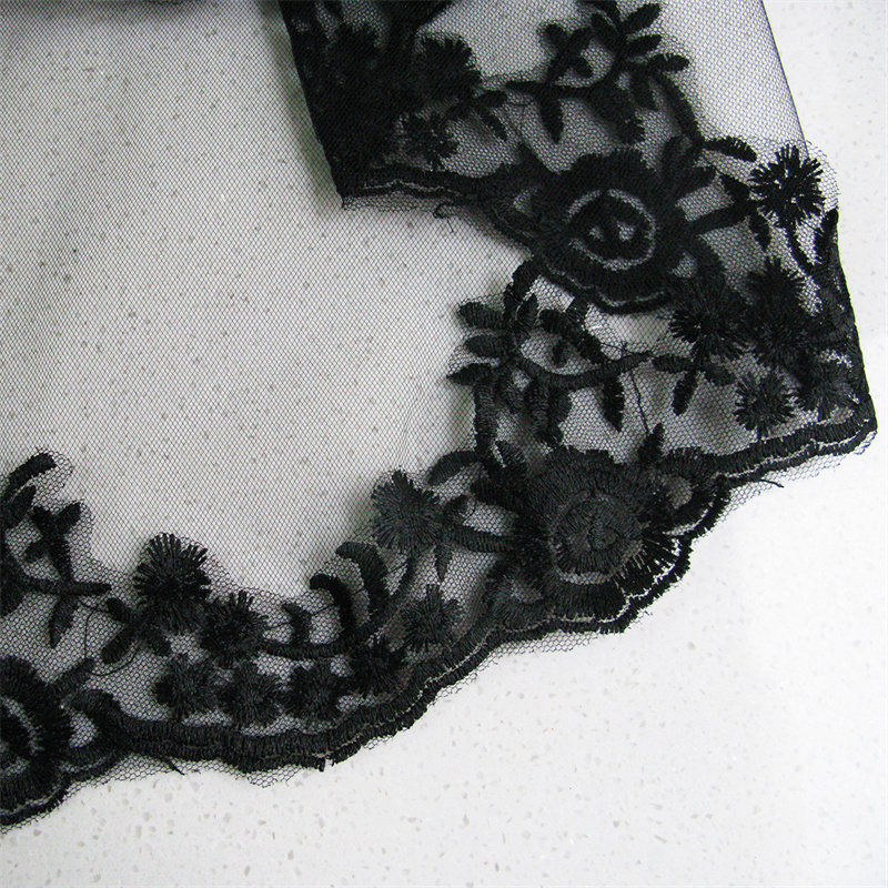 Black veil short lace soild color headdress 2022 new fashion wedding party veils