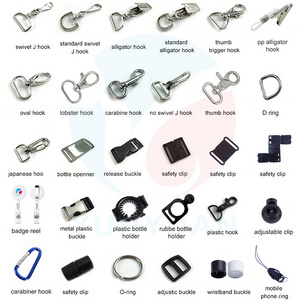 Loberster hook+J-hook+Breakaway Buckle+Safety Release Metallic Buckle Lanyard Accessory Plastic Hook for Lanyard