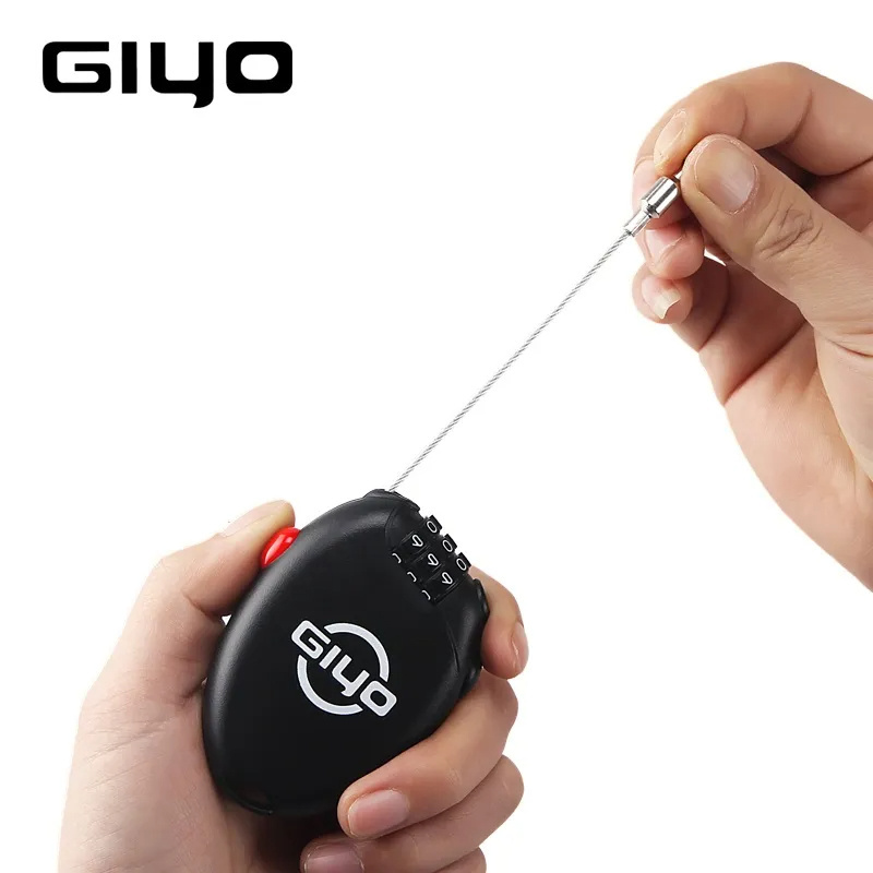 GIYO Multi Function Bicycle Lock 3 Digit Password  Cycling Helmet Lock Anti Theft Code Mini Cable Padlock Lock For Bike