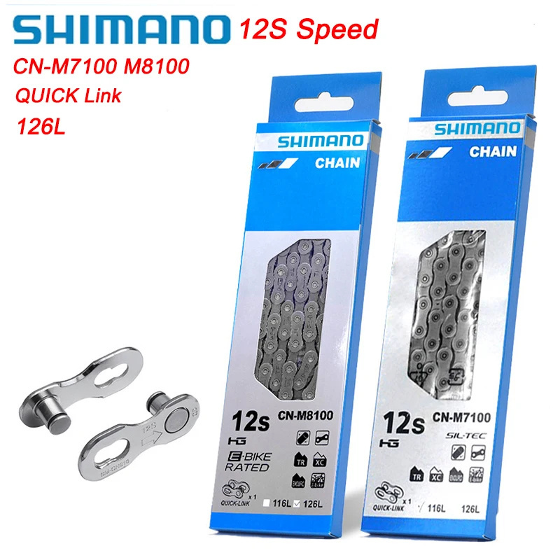 Shimano M7100 M8100 Bicycle Chain 12 Speed 126L With Quick Links MTB/Road Bike Universal Chain Bicycle Parts