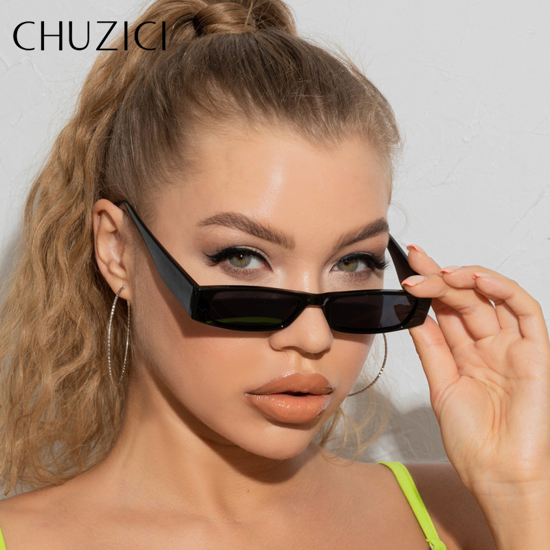 CHUZICI Retro Small Rectangle Sunglasses Women Fashion Leopard Tea Gradient Eyewear Shades UV400 Men Trending Sun Glasses