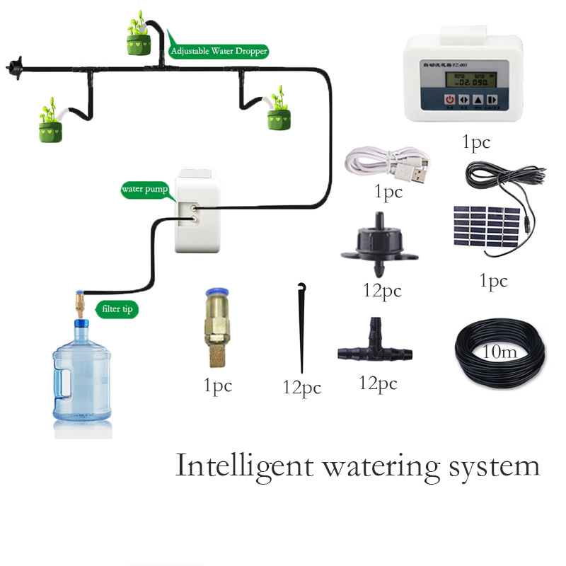 Solar powered watering device intelligent timer irrigation system for potted plants portable trav watering device