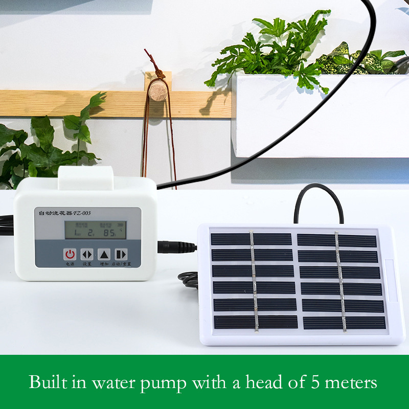 Solar powered watering device intelligent timer irrigation system for potted plants portable trav watering device