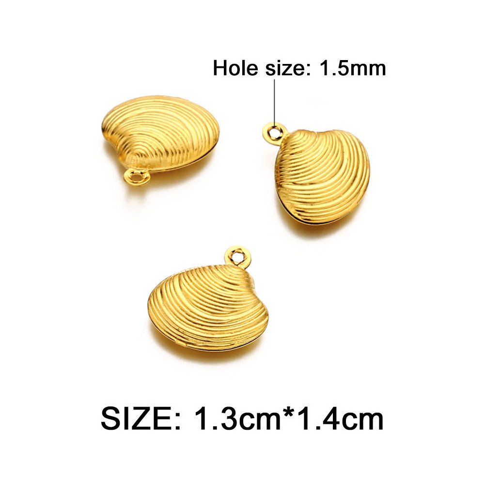 PVD Gold Plated Stainless Steel Cowrie Seashell Sea Shell Pendant Starfish Charms for Jewelry Making Necklace Earrings Findings