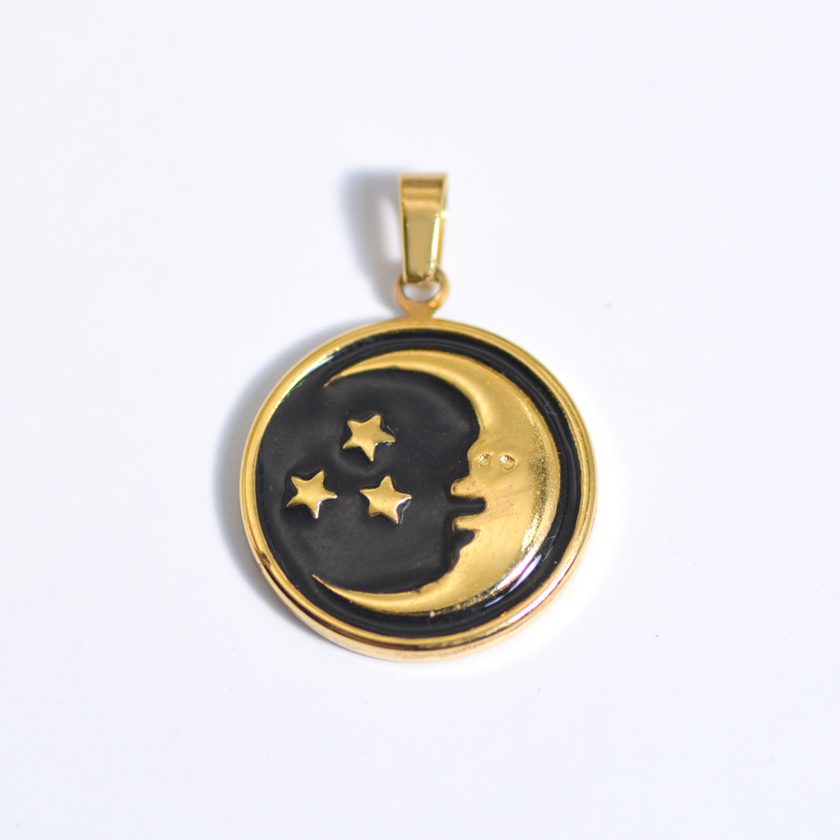 Hypoallergenic Non Tarnish PVD Gold Plated Enamel Natural Stone Stainless Steel Pendants Charms for Jewelry Making Necklace DIY