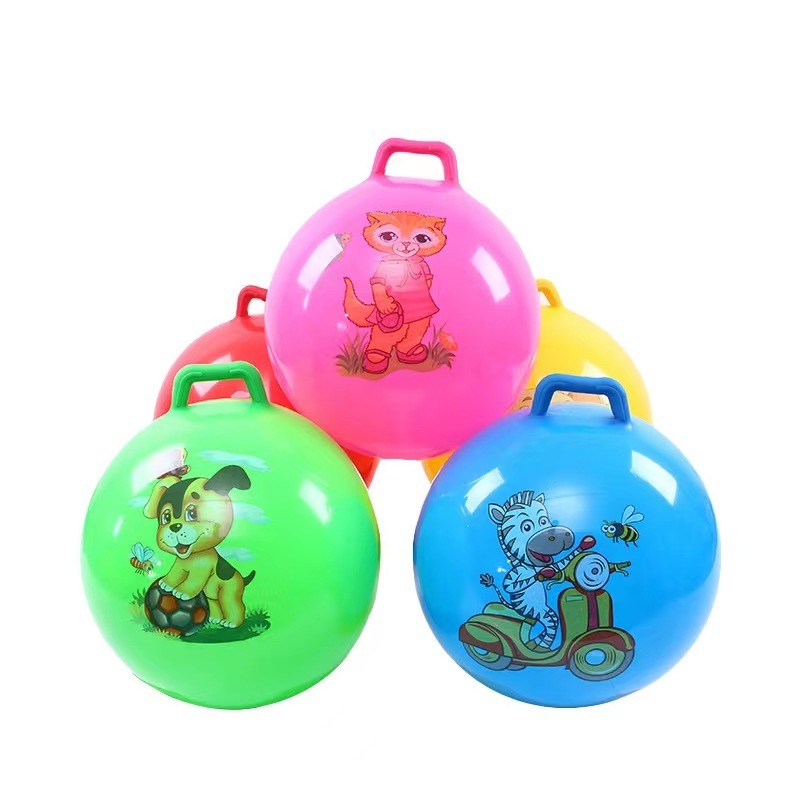 Inflatable Hopper Balls Hop Bouncy Jumping Ball with Handle Kicking Bounce Jumping Hopper Educational Toy for Kids