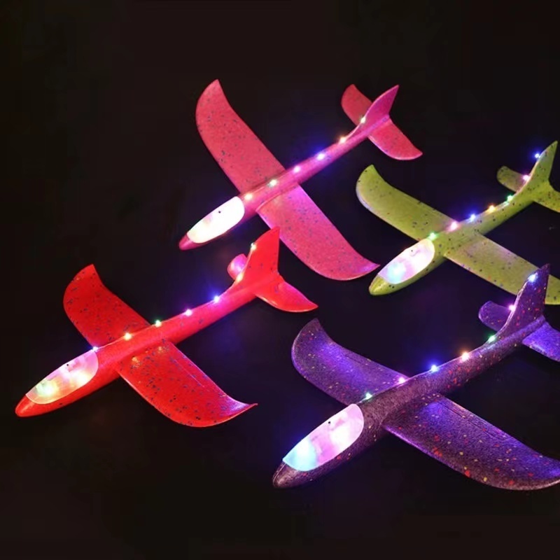 Hand Throwing Airplane 48cm LED Light Airplane Toy EPP Foam Children Glider Plane Fun Toy for outdoor Plane