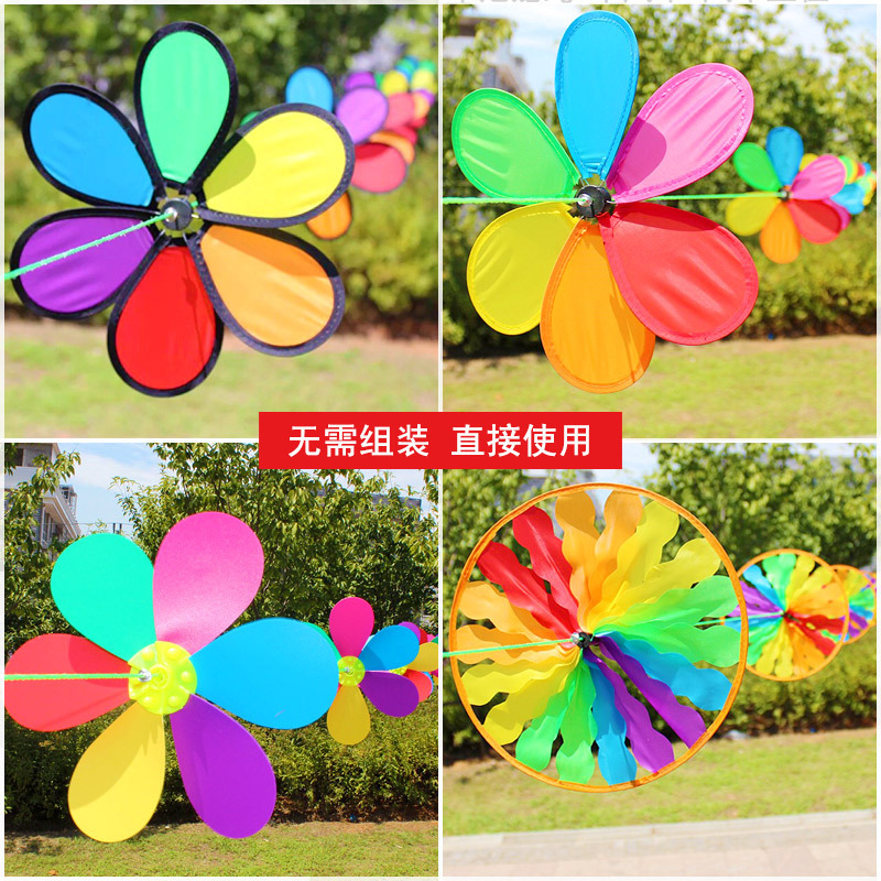 Hot sale turntable windmill string decoration outdoor rotating six pieces of colourful plastic garden windmill wholesale