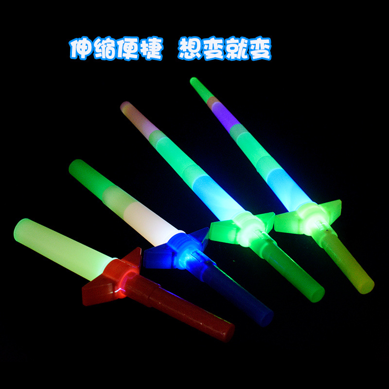 New Rainbow Laser Sword Extendable Light Up Toys Flashing Wands Led Sticks Party for kids