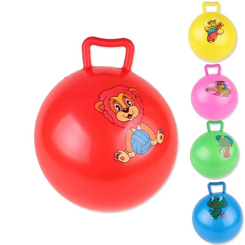 Inflatable Hopper Balls Hop Bouncy Jumping Ball with Handle Kicking Bounce Jumping Hopper Educational Toy for Kids