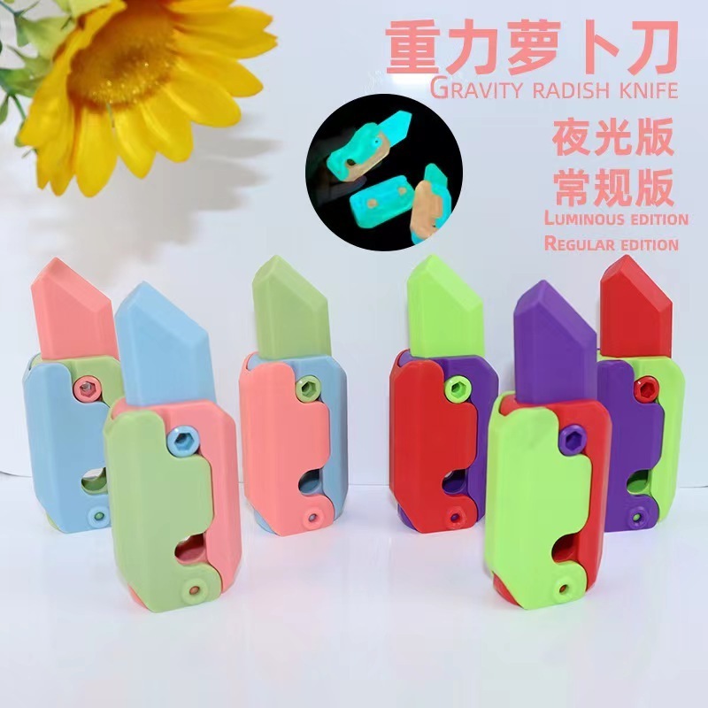 2023 hot sale 3D Printing Fidget Knife Toy, Carrot Toy Knife, Plastic Fidget Toys Sensory Toys Anxiety Stress Relief Toy