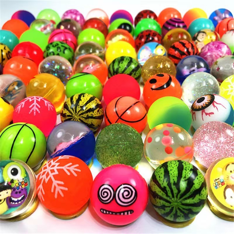 Hot Sale 25mm Mixed Interesting Colorful Bouncy Ball Rubber Jump Ball Bouncing Ball With Great Elasticity For Kids