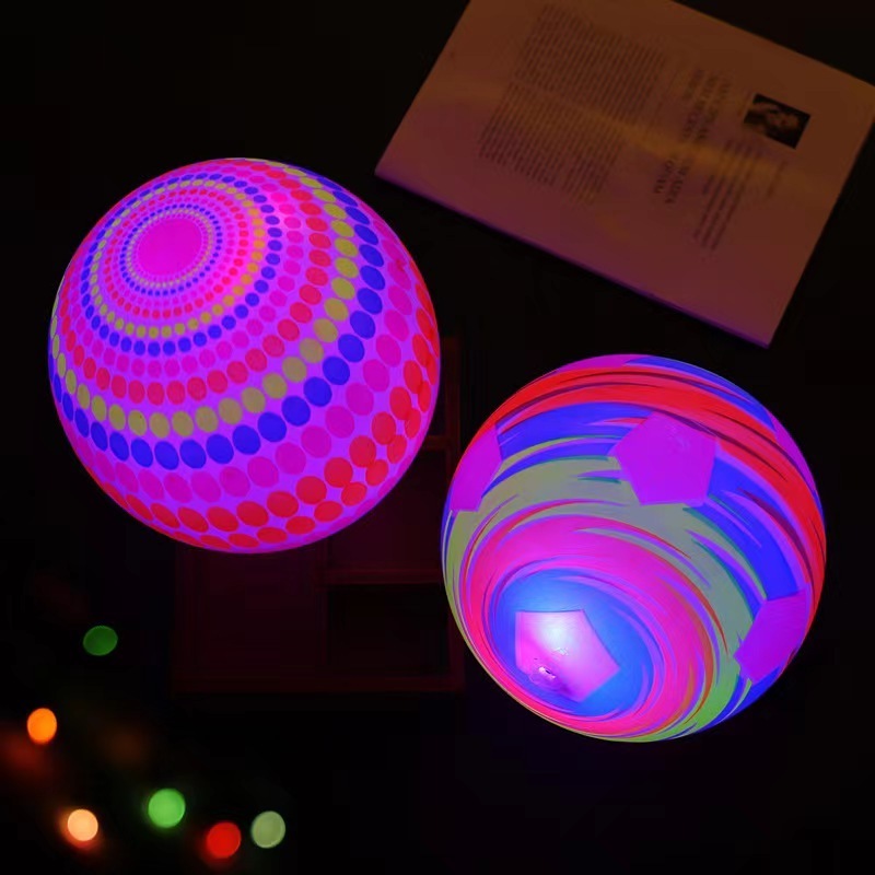 LED Inflatable Cordless Fitness Elastic Ball Children Toy lighting Flash Light Up Rebound Luminous Ball Flashing