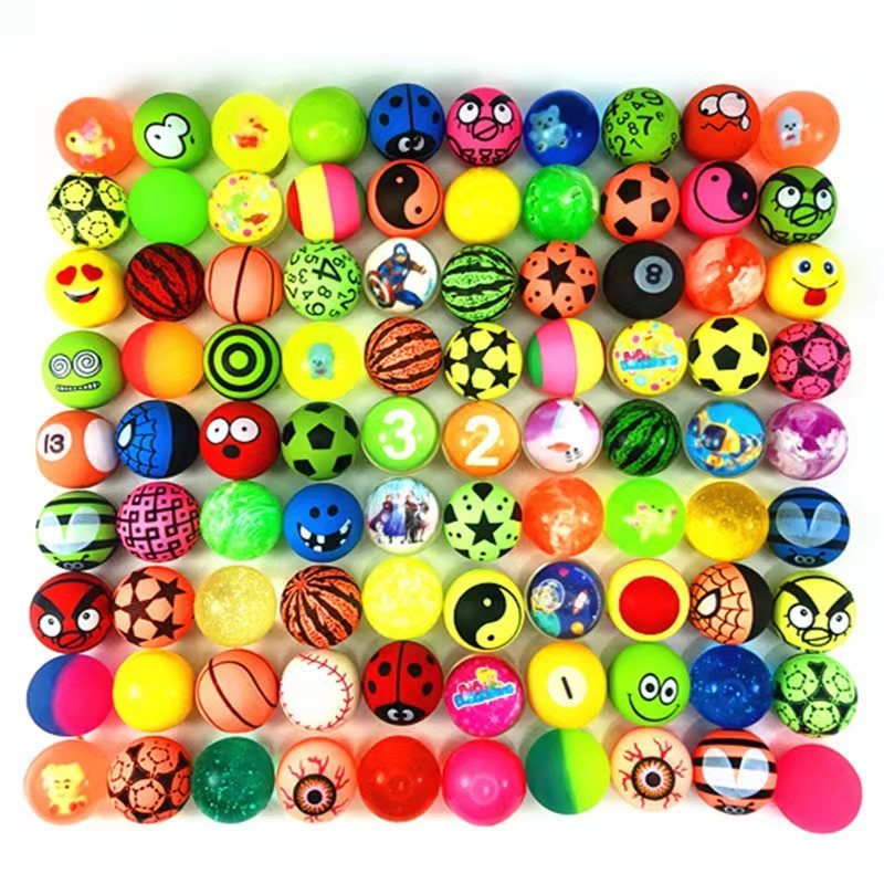 Hot Sale 25mm Mixed Interesting Colorful Bouncy Ball Rubber Jump Ball Bouncing Ball With Great Elasticity For Kids