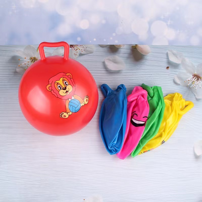 Inflatable Hopper Balls Hop Bouncy Jumping Ball with Handle Kicking Bounce Jumping Hopper Educational Toy for Kids