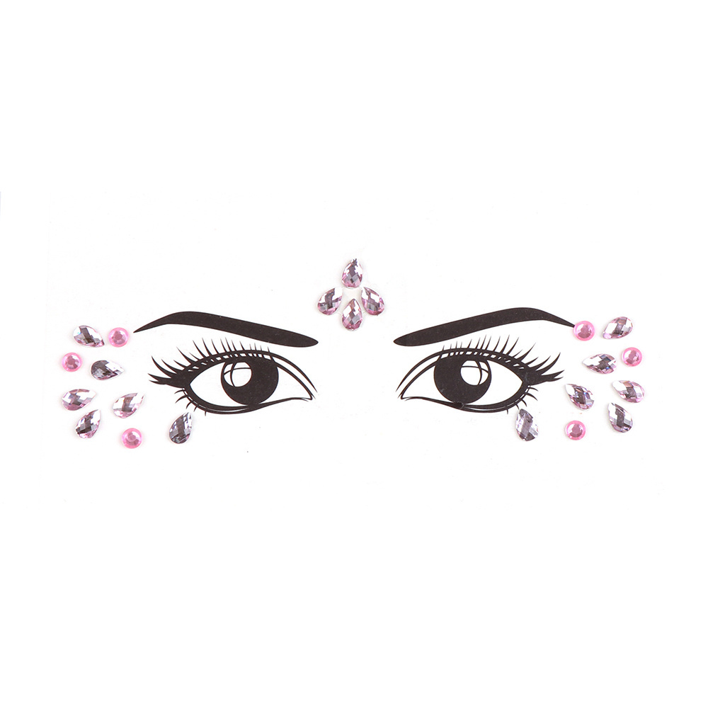 Face Glitter Rhinestone Eye Stickers Gems Stickers Fit For Festival Party Self Adhesive Rhinestone Stickers