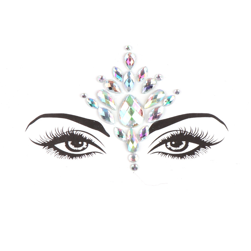 Yescom Wholesale Fashion Self Adhesive Diy Eyebrow Rhinestone Eye Makeup Face Stickers