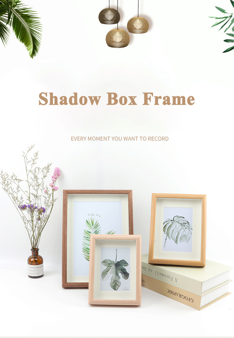 Factory Wholesale Custom Size 4x6 5x7 6x8 Inch Depth Wooden Mdf Frame 3d Shadow Box For Picture Display