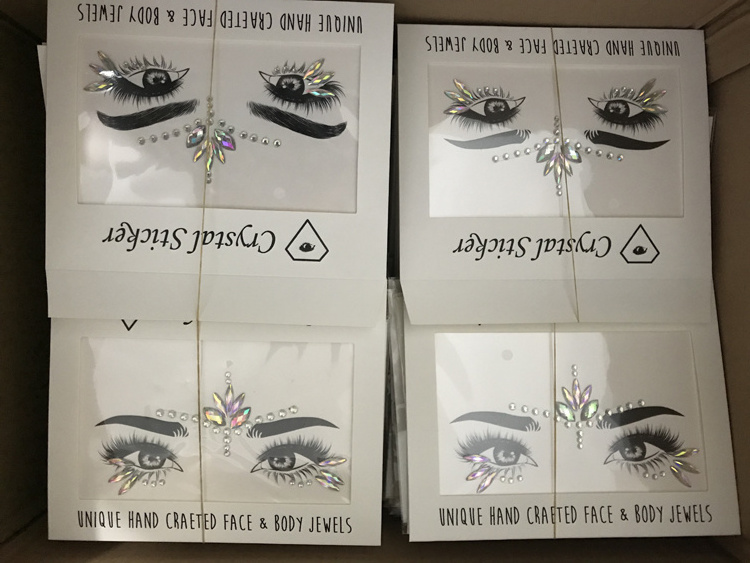 Yescom New Edm Face Diamond Halloween Ghost Face Sticker Luminous Crystal Diamond Eyebrow Sticker Diamond Luminous Face Sticker