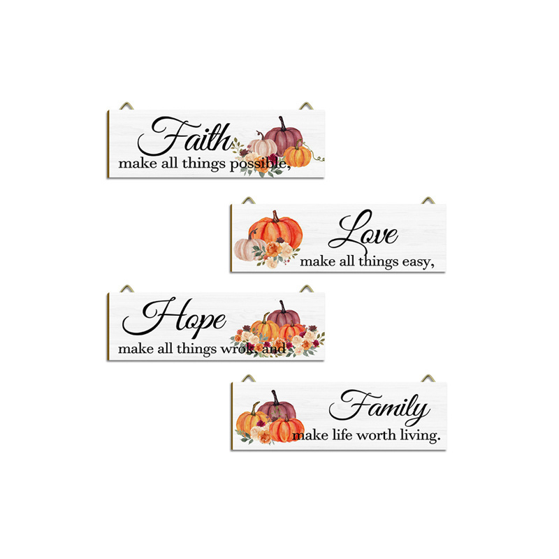 Fall Harvest Festival Home Decor Pumpkin Painting Board Rustic Farmhouse Thanksgiving Bathroom Wall Wooden Hanging Sign