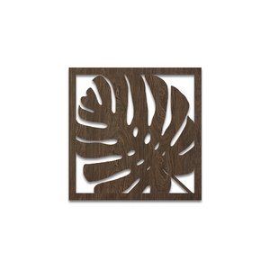 8.7*8.7" Tropical Wall Art,Wooden Palm Leaves Wall Wooden Leaves Plant Wall Decor Hollow Tropical Leaves Pattern