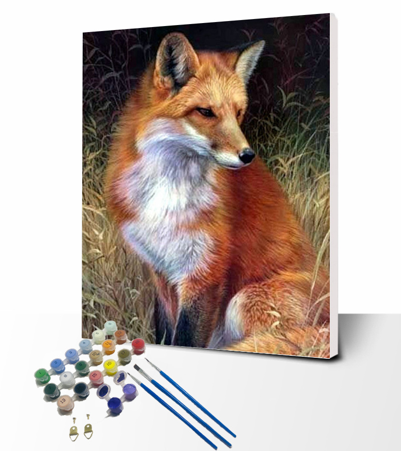 Newly Designed Paint By Number Smiling Fox Canvas Oil Painting Kits For Kids Diy Drawing Art Works Home Decor Wall