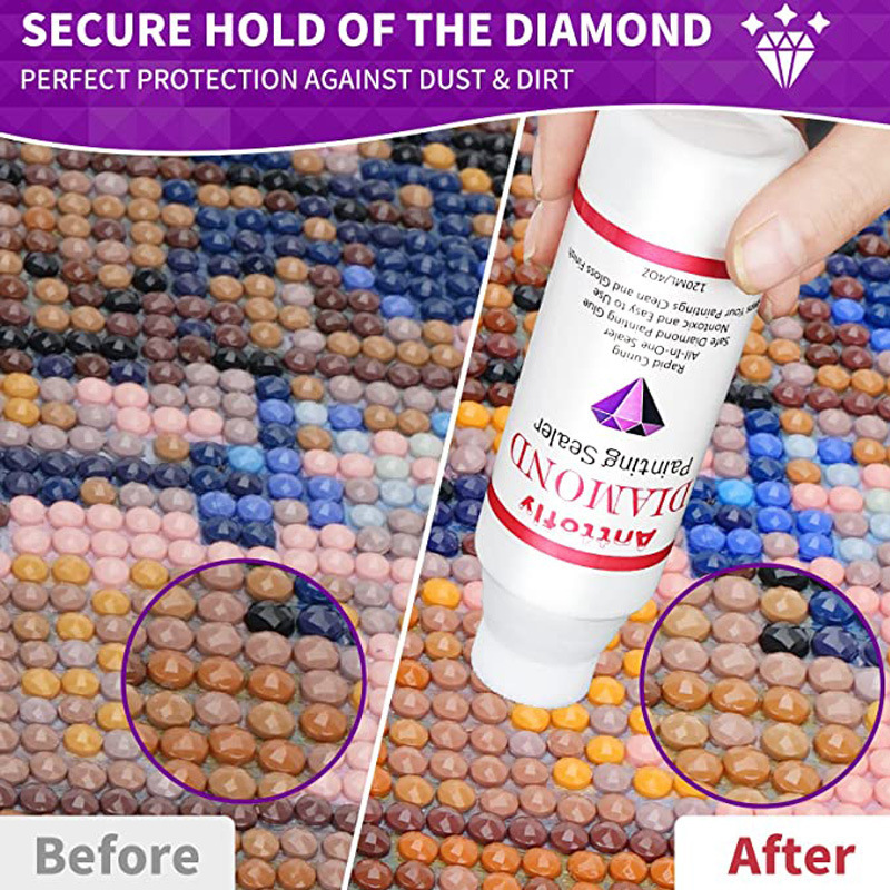 5d Diamond Painting Tool 120 Ml Sealer Brighten Up Effect Diamond Embroidery Permanent Hold Sealer Glue With Sponge Head