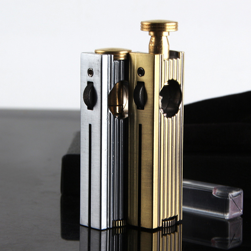 Metal Kerosene Lighter Double-sided Fire Vintage Retro Pull-out  Cigarette Lighter Collection Gadgets Smoking 3