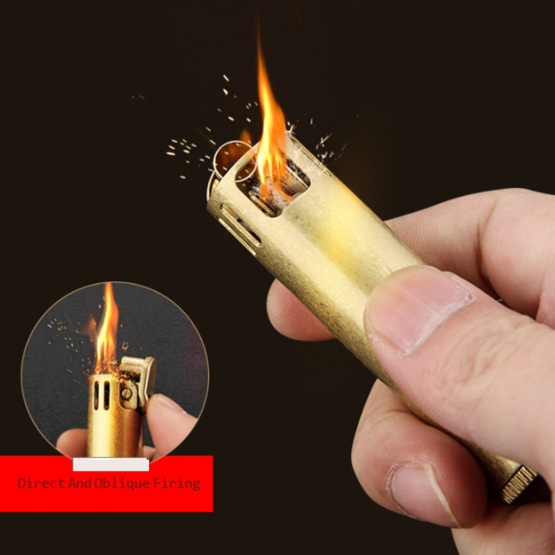 HONEST New Original Old Style Mechanical Kerosene Metal Open Fire Pure Copper Creative Lighter