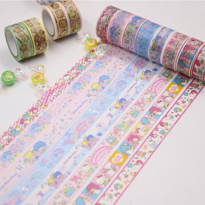 Cute customizable pattern printing cartoon decorative tape custom washi tape school supplies paper tape