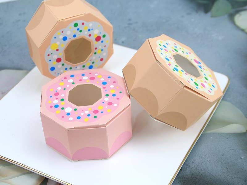 New Candy Wedding Companion Candy Box Packaging Chocolate Donuts Polygonal Biscuit Carton