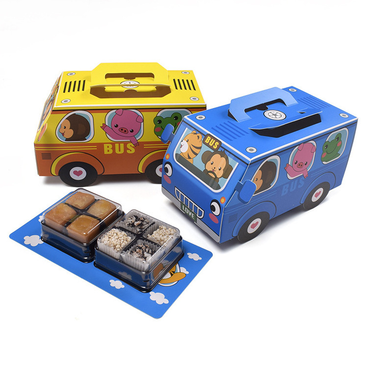 New spot creative cartoon car toys candy gifts children's Day snack packaging portable packaging color box