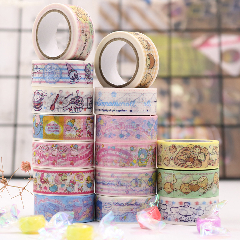 Cute customizable pattern printing cartoon decorative tape custom washi tape school supplies paper tape