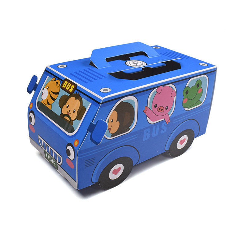 New spot creative cartoon car toys candy gifts children's Day snack packaging portable packaging color box