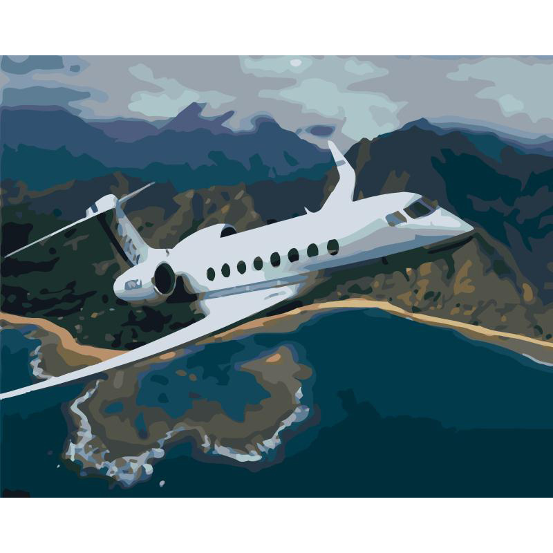 Canvas Painting Airplane In Flight Handpainted Home Decoration Oil Painting By Numbers Modern Wall Art Pictures Handmade Gift