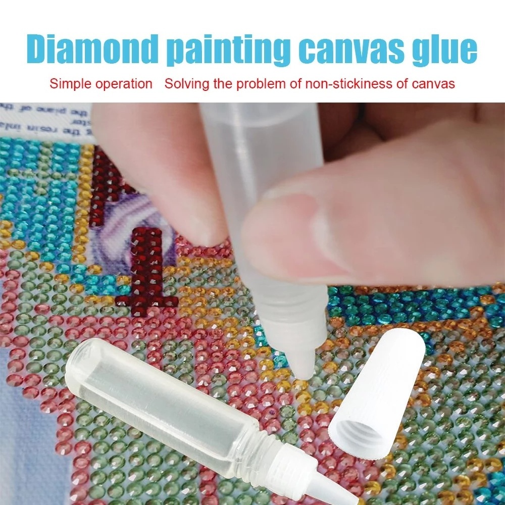 Diamond Painting Glue 6ML Bottled Diamond Embroidery Glue White Non-toxic Cross Stitch Glue for Artwork Craftwork Painting