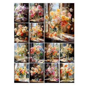 Diamond Painting Kits Flower Vase Home Decor 5D Diy Embroidery Mosaic Floral Window Wall Art