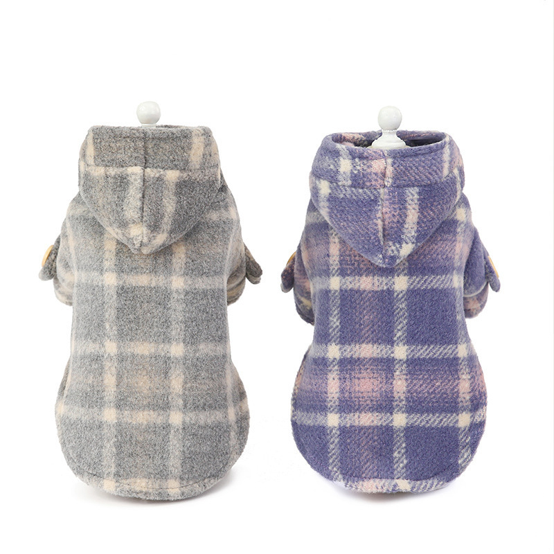 Wholesale Dog Clothes Autumn And Winter Clothes New Style Plaid Windbreaker Pet Clothes Winter Warm Cotton Coat Pet Clothing