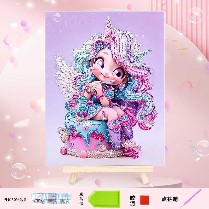 New arrival Framed 5D DIY Cartoon Princess for Children KIDS Bedroom and study room decoration diamond painting kids