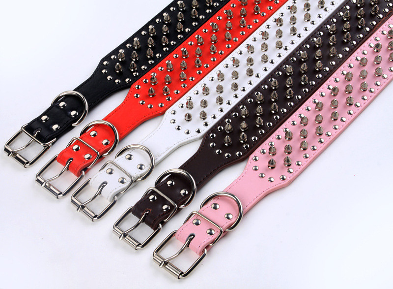 Hot-Sale Explosive super cool rivet anti-bite pet collar double canvas anti-breaking dog collar