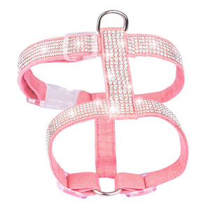 Hot-Sale Rhinestone Pet Chest Sling Soft Suede I-shaped Cat Chest Strap Small and Medium-sized Dog Chest Sling Wholesale