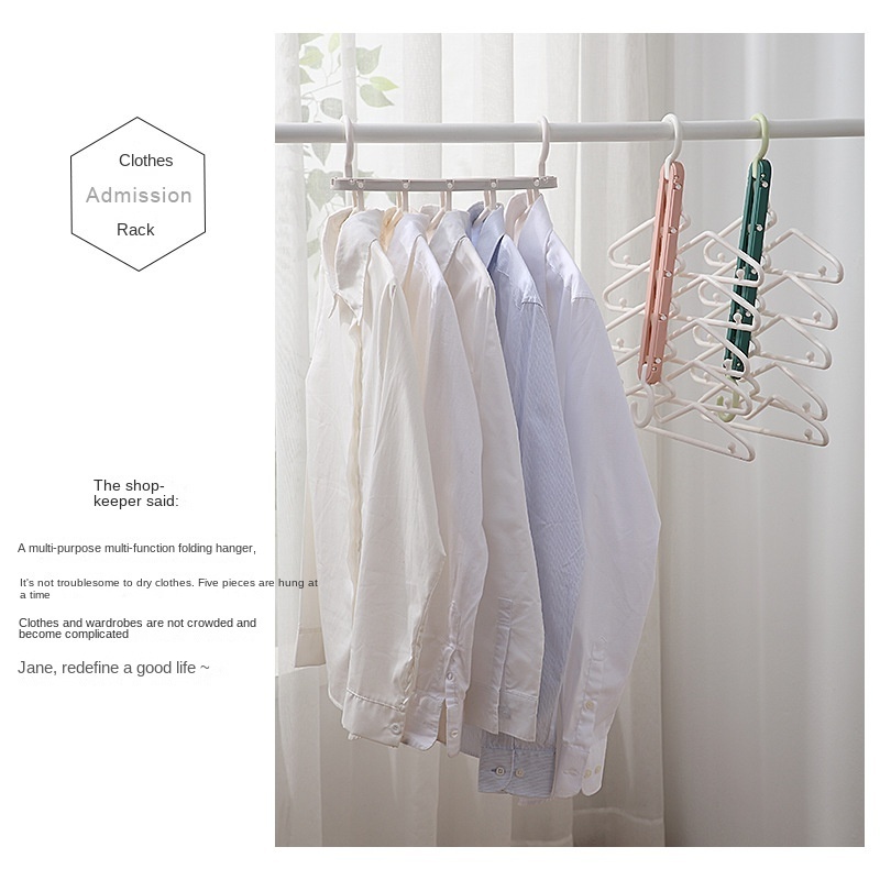 High Quality Multiple Use Non-Slip Plastic Hangers Folding Magic Clothes Hangers Adjustable Space Saving Household towel rack