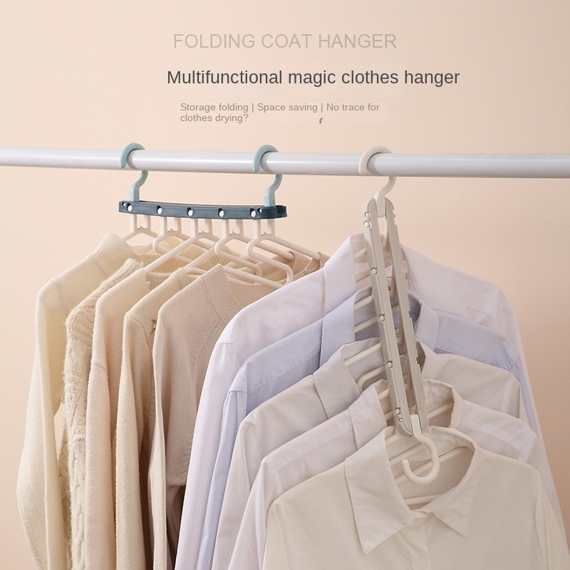 High Quality Multiple Use Non-Slip Plastic Hangers Folding Magic Clothes Hangers Adjustable Space Saving Household towel rack