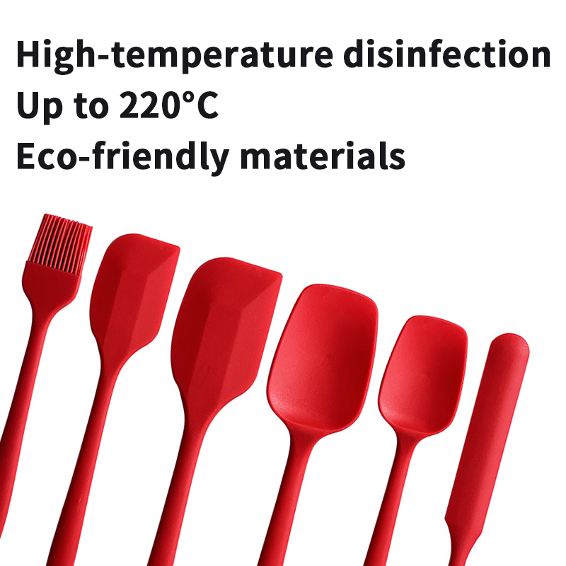 Silicone Baking Tool Spatula Set Heat-resistant Kitchen Utensils Set Cooking Tools 6 Pieces Spatula Set Chocolate Mold Silicone