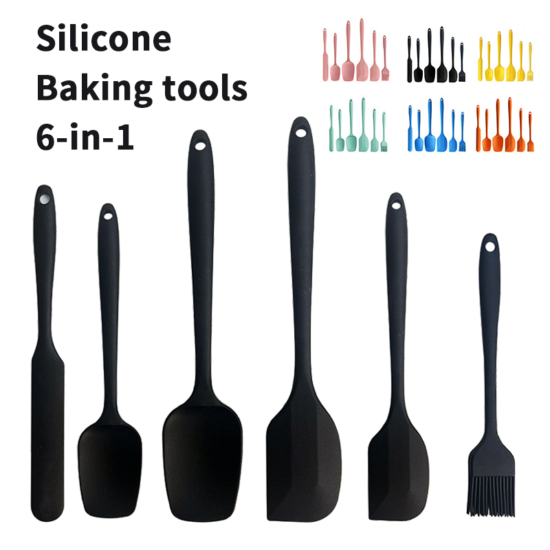 Silicone Baking Tool Spatula Set Heat-resistant Kitchen Utensils Set Cooking Tools 6 Pieces Spatula Set Chocolate Mold Silicone