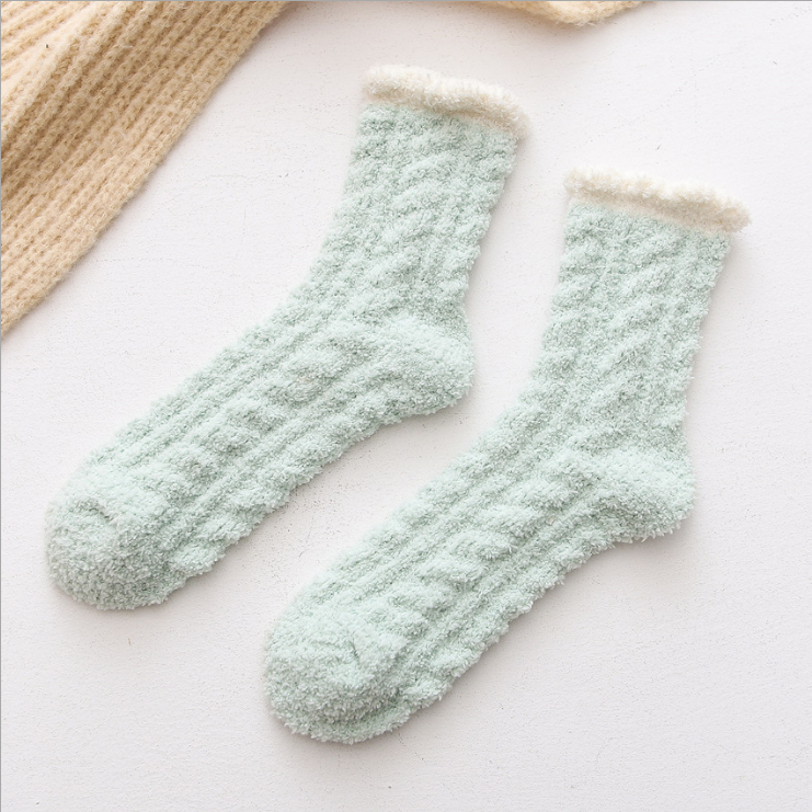 Home-based coral velvet sleep warm women fuzzy socks