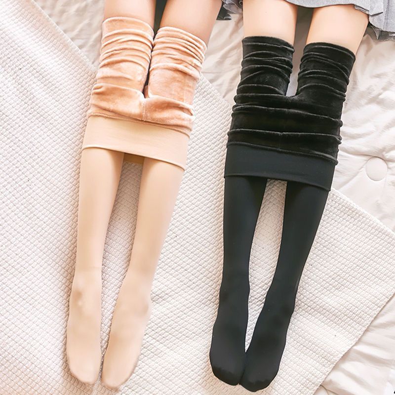 Wholesale Winter Thick Fleece Warm Women Tights 200/300 g Fashion Solid Color Thick Fuzzy Warm Women Pantyhose